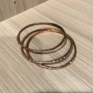 Stella & Dot rose gold Rhea bangle bracelets
